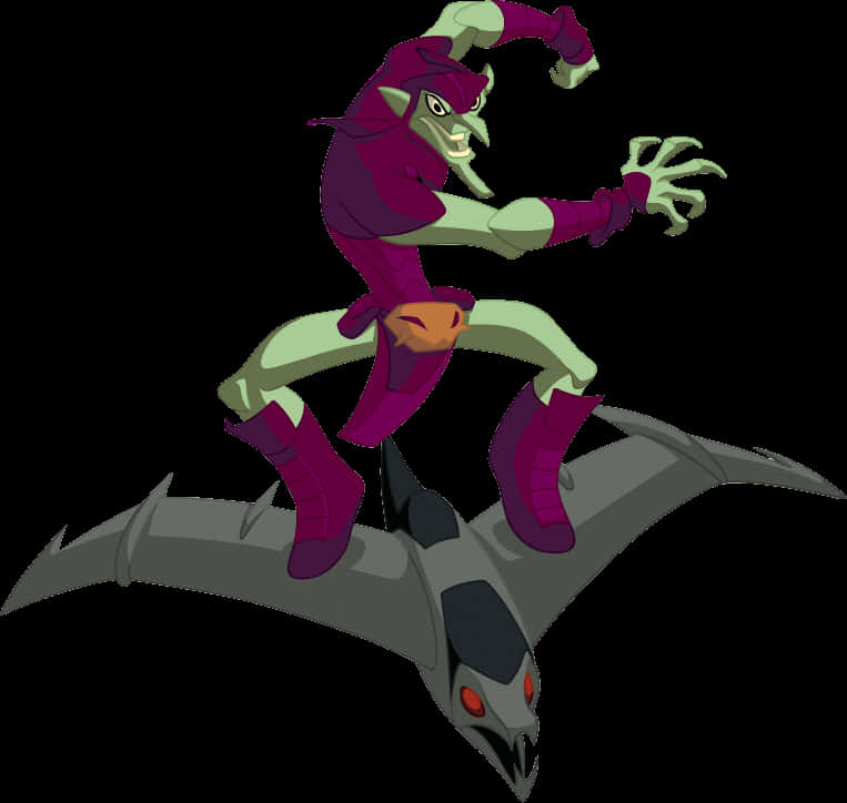 Cartoon Character In Purple Garment