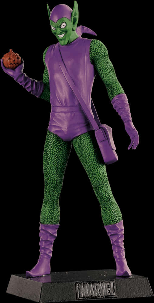 A Statue Of A Green And Purple Garment