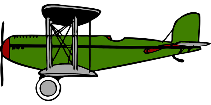A Green And Silver Airplane