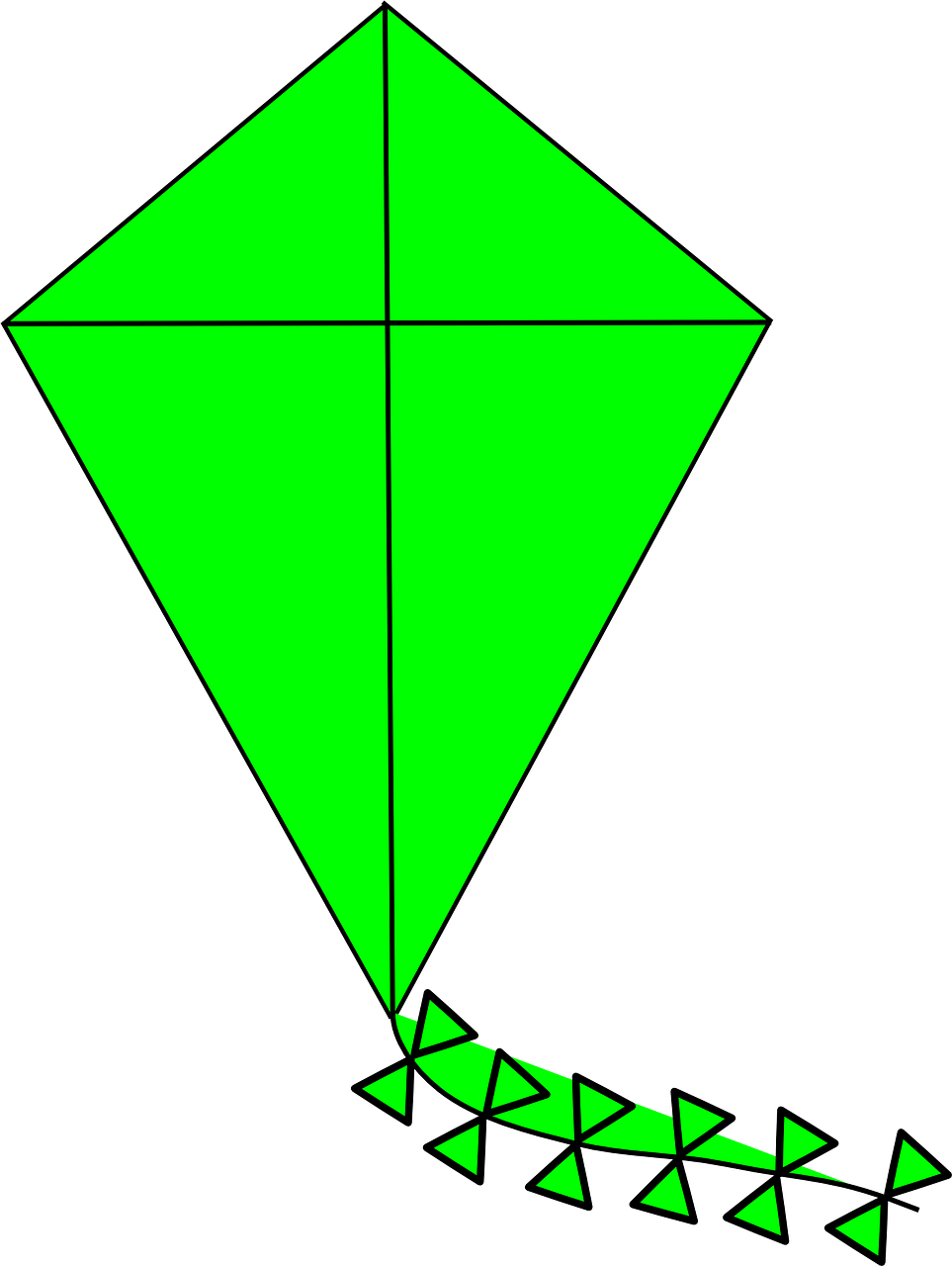 A Green Kite With Black Background