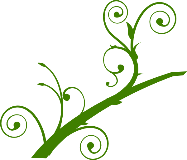 A Green Branch With Swirls