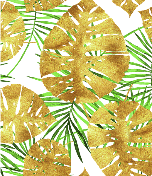 A Gold Leaf Pattern On A Black Background