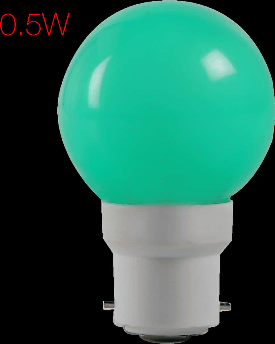 A Green Light Bulb With A White Base
