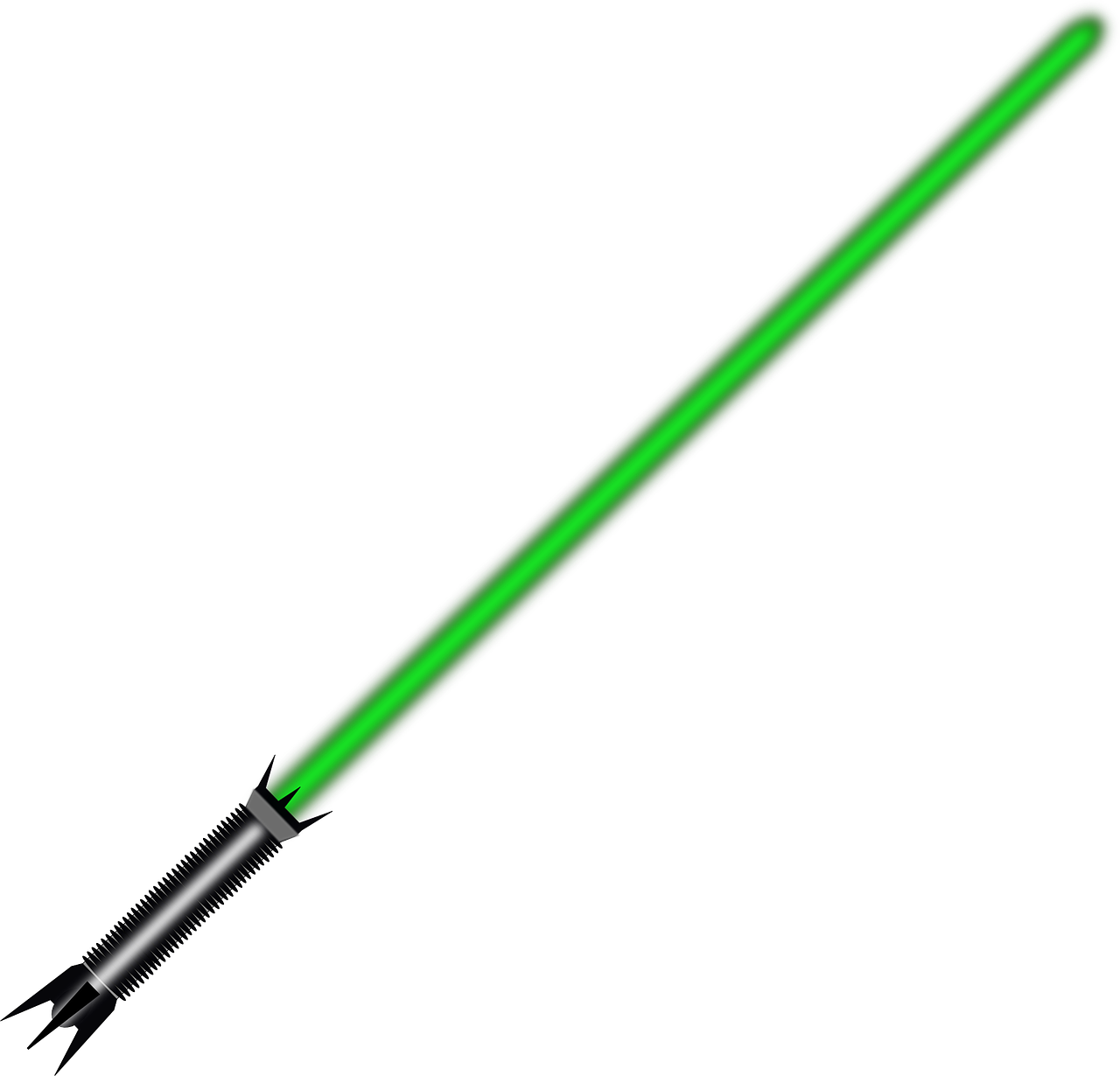 A Green Light Saber With A Black Background