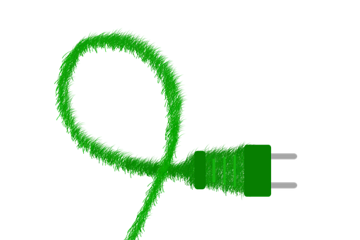 A Green Cord With A Black Background