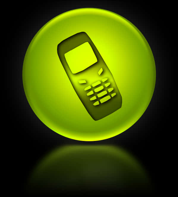A Green Circle With A Picture Of A Cell Phone