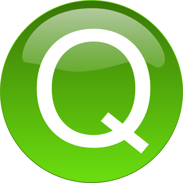 A Green Button With A White Letter