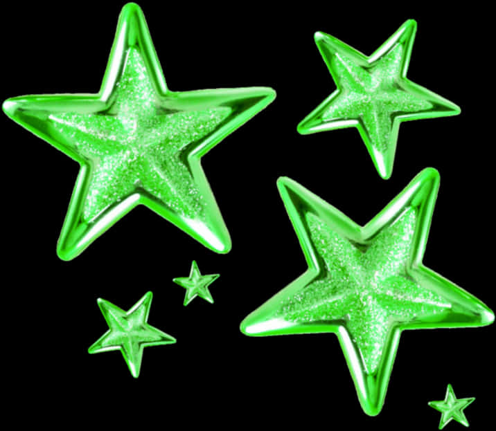 A Group Of Green Stars