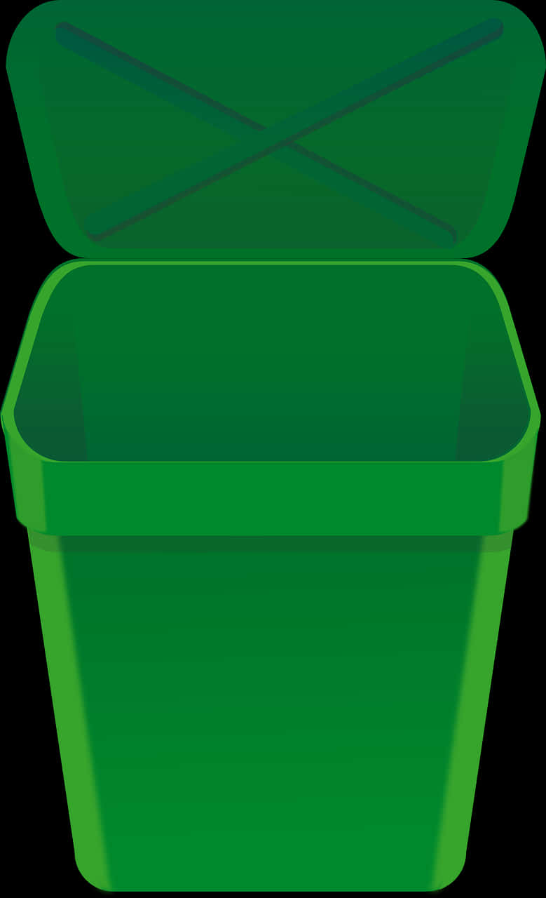 A Green Plastic Container With A Lid