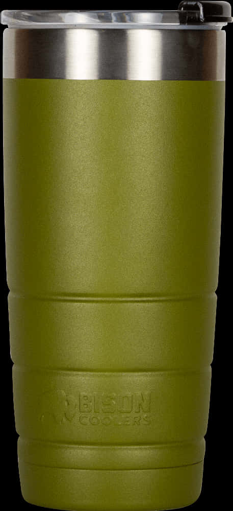 A Green Cup With A Black Background