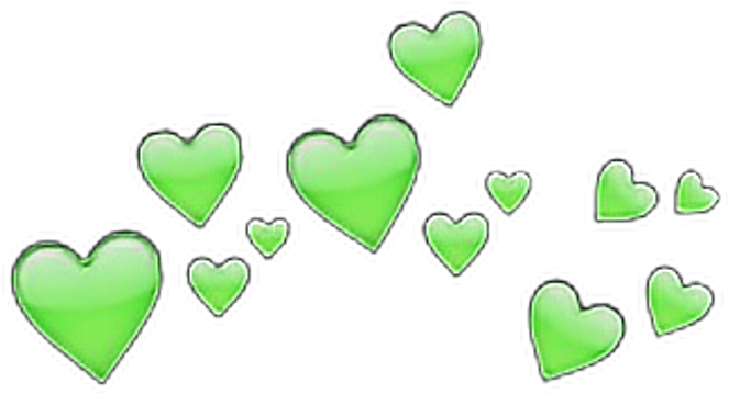 Bright Green Heart Crown