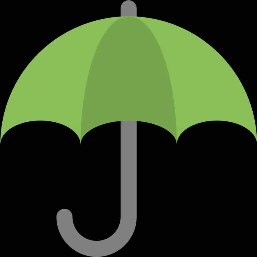 A Green Umbrella With A Black Background