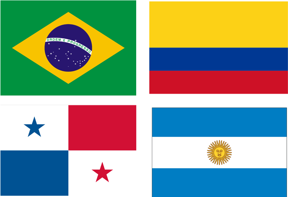 A Group Of Flags Of Different Colors