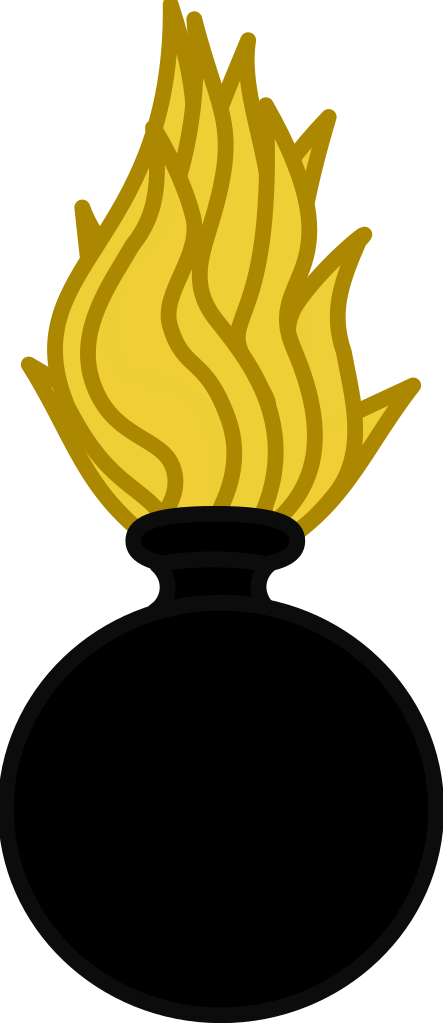A Black Vase With Yellow Flame