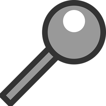 A Grey Magnifying Glass With A White Circle