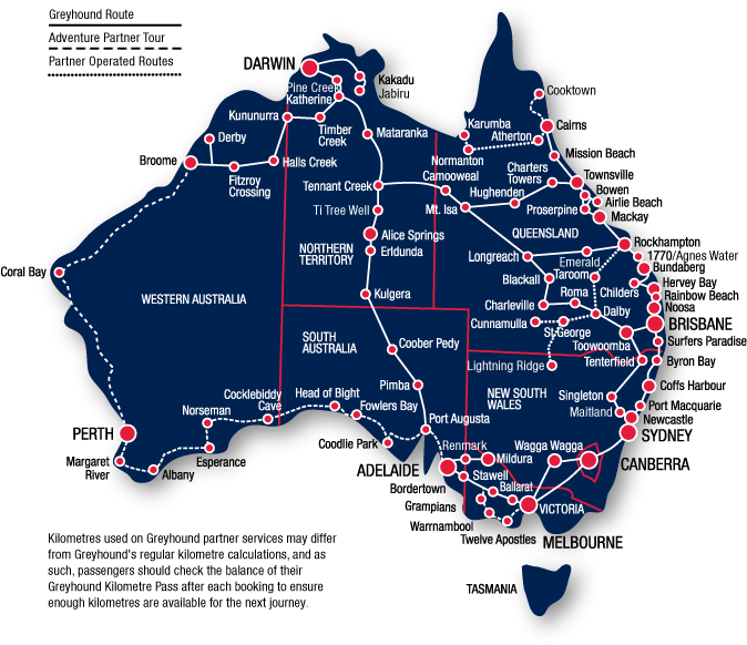 A Map Of Australia With Red Dots And White Lines