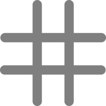 A Grey Hashtag Symbol On A Black Background
