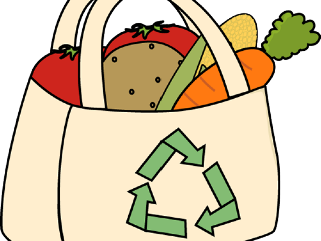 A Bag With Vegetables And A Recycle Symbol