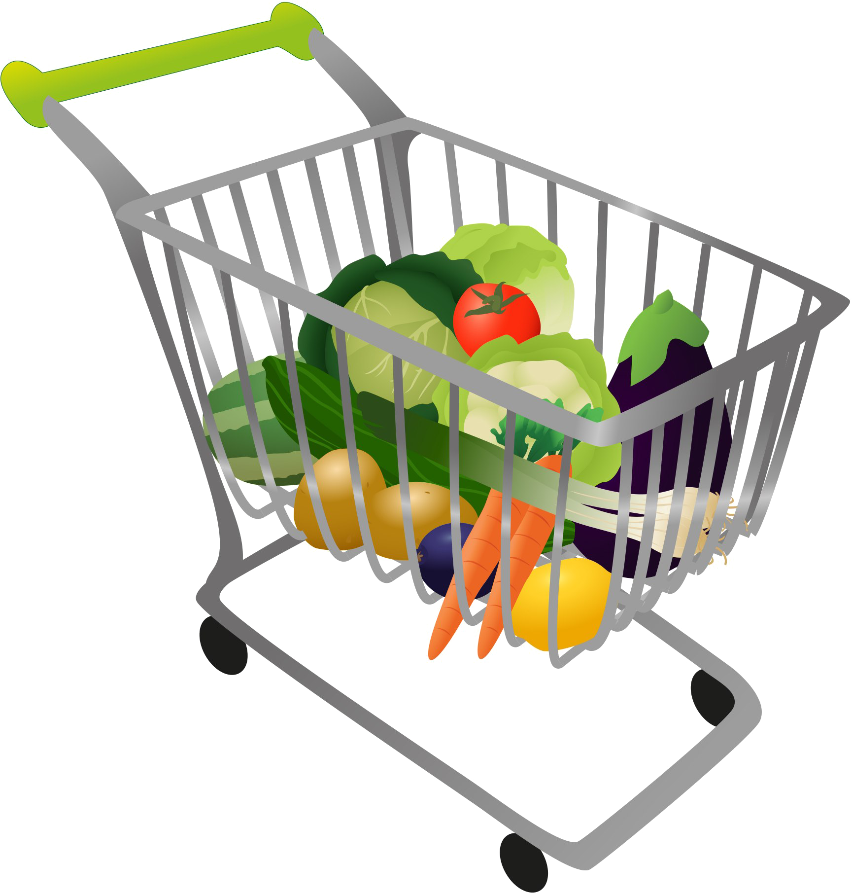 A Shopping Cart Full Of Vegetables