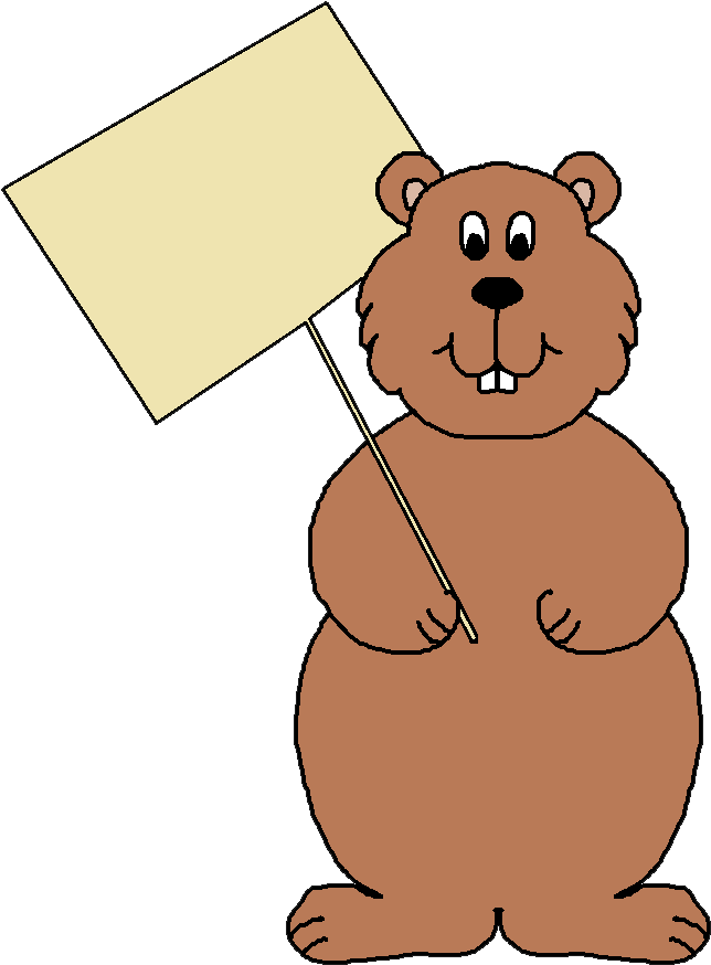 A Cartoon Of A Beaver Holding A Sign