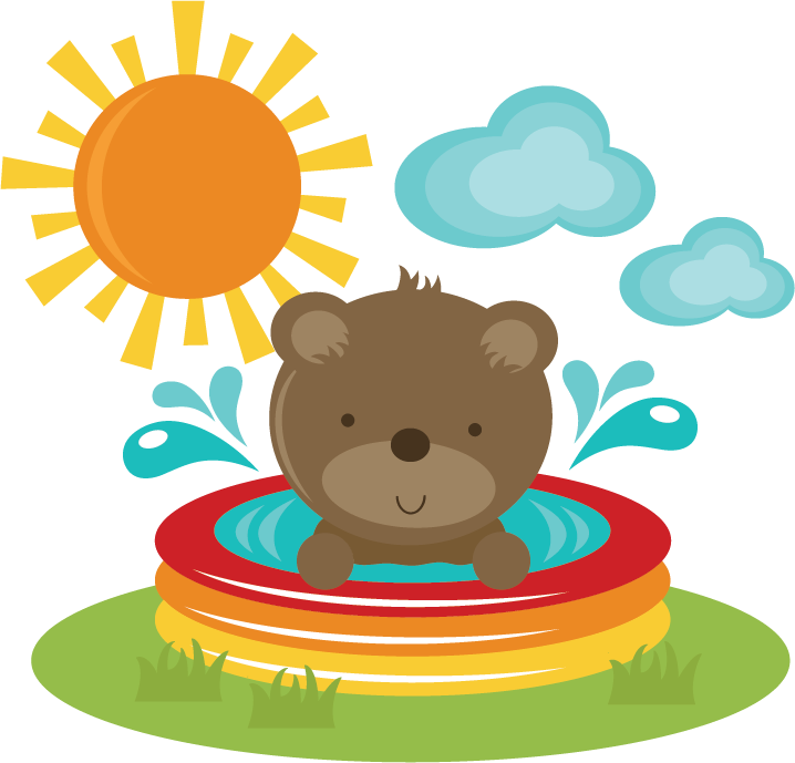 A Cartoon Of A Bear In A Pool