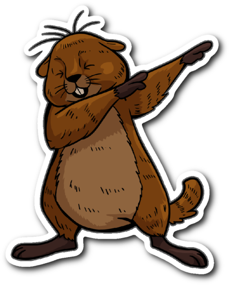 A Cartoon Of A Beaver Dabbing