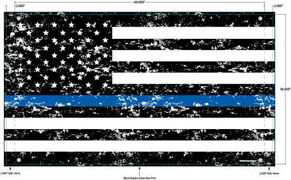 A Flag With A Thin Blue Line