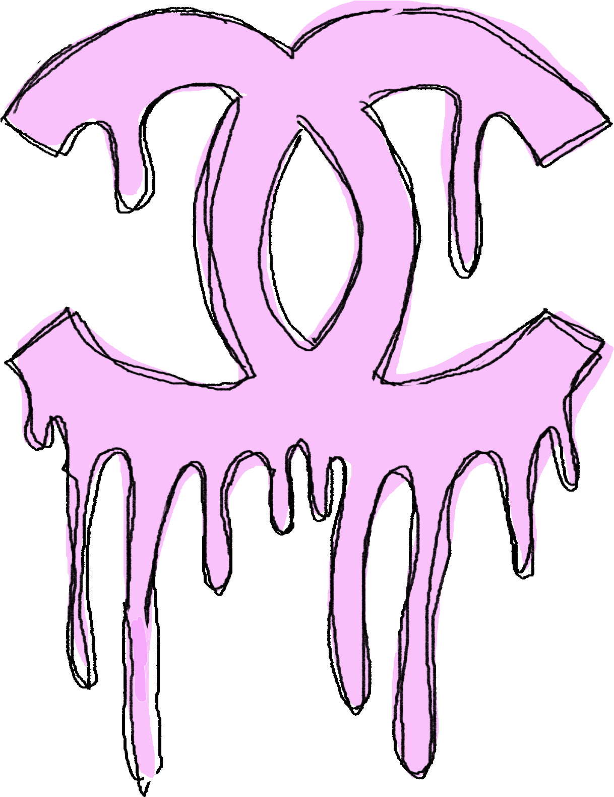 A Pink Logo With Dripping Paint