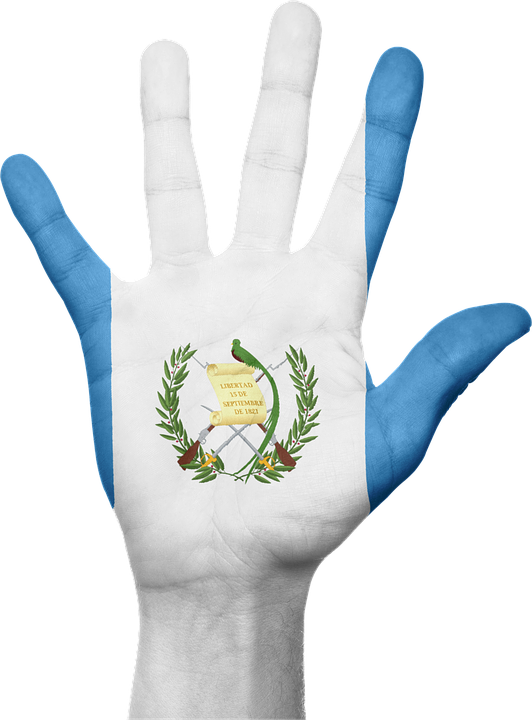 Guatemala, Flag, Hand, National, Fingers, Patriotic, Hd Png Download