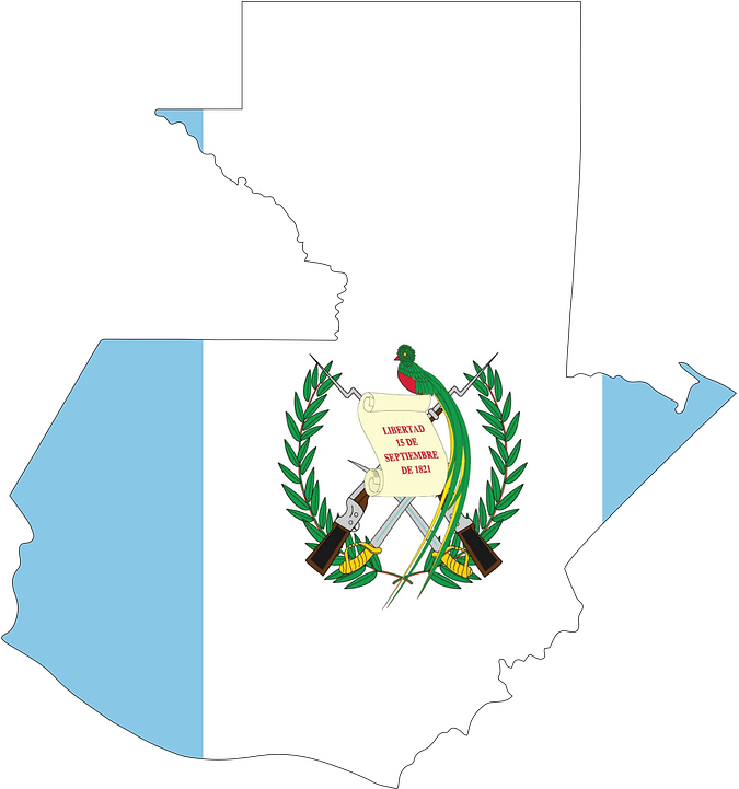 A Map Of Guatemala With A Flag
