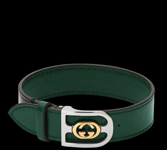 A Green Belt With A Gold Buckle