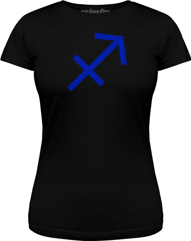 A Black Shirt With A Blue Symbol On It