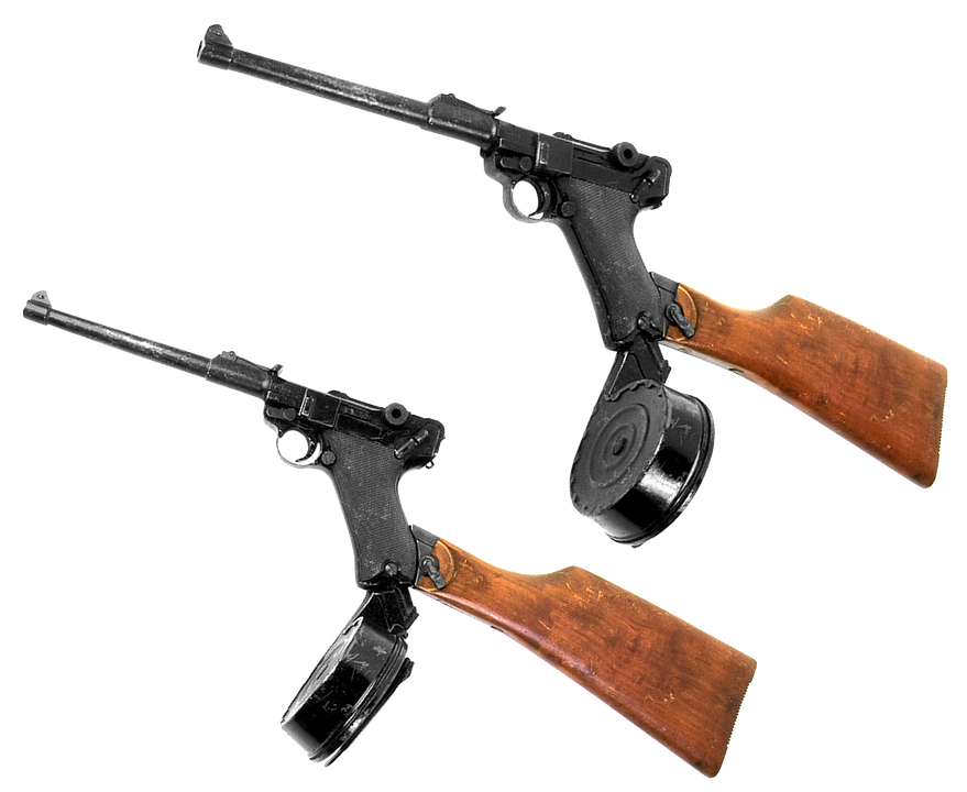 Two Accessorized Luger Guns