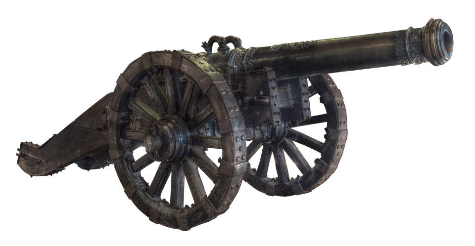 A Cannon With Wheels On It