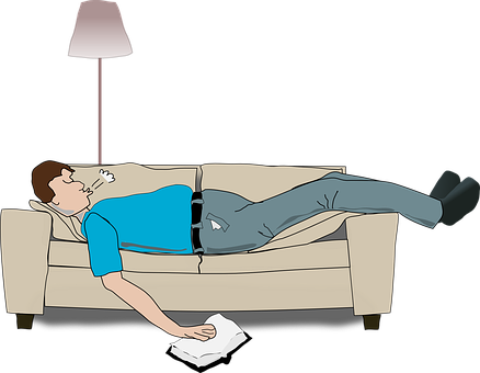 A Man Lying On A Couch