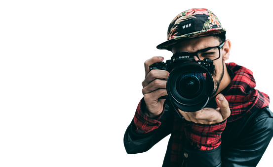 A Man Holding A Camera