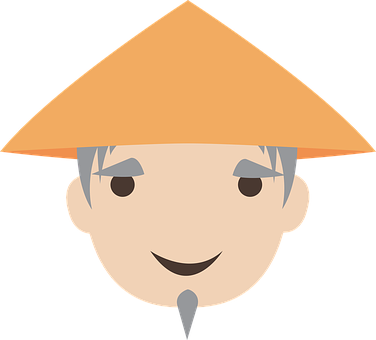 A Cartoon Of A Man Wearing A Conical Hat