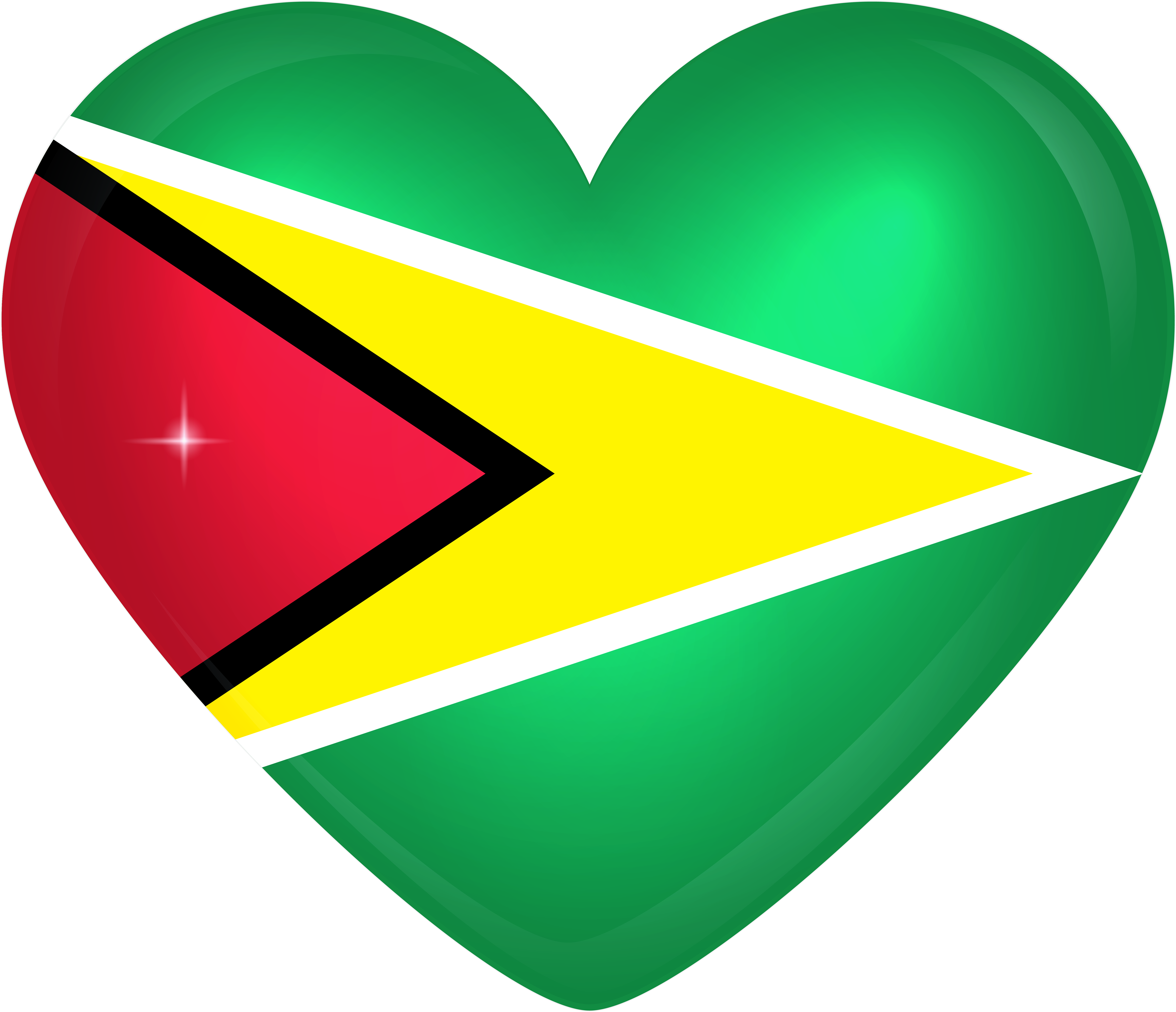 A Heart Shaped Flag With A Yellow Triangle And Red Triangle