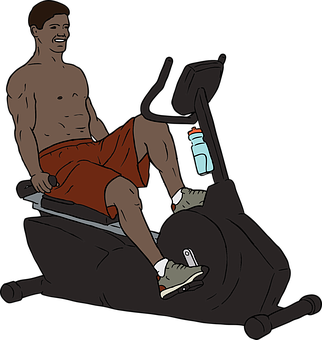 A Man On An Exercise Bike