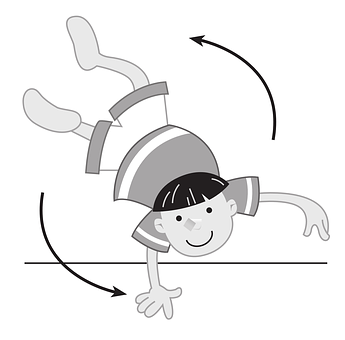 A Cartoon Of A Girl Doing A Handstand