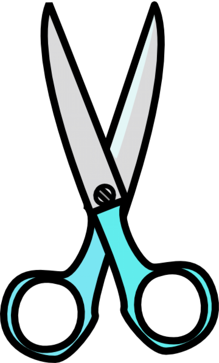 A Pair Of Scissors With Blue Handles