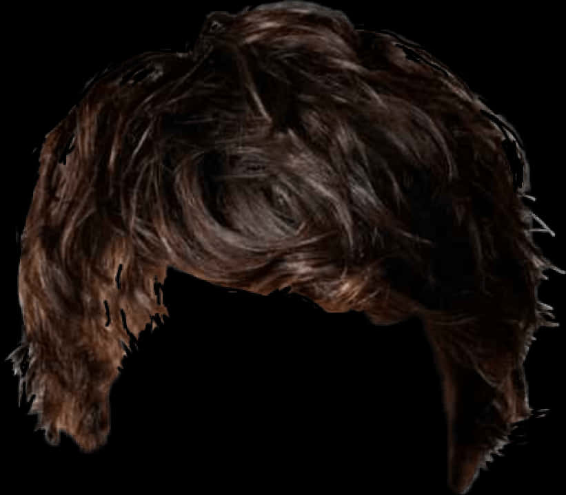 A Brown Wig With Black Background