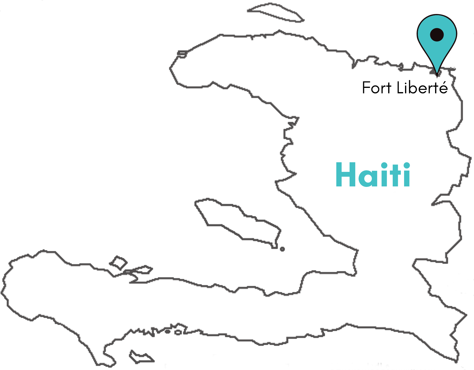 A Map Of Haiti With Blue Text