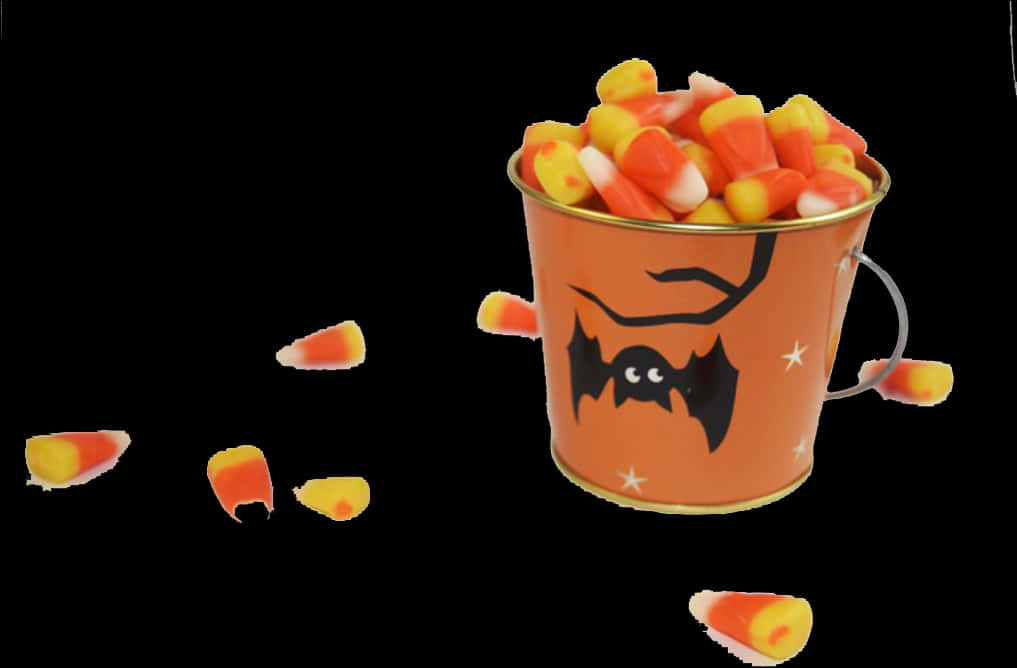 Halloween Bucket With Candy Corn