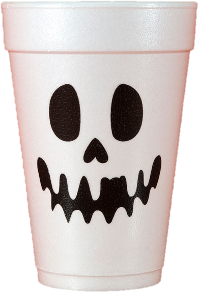A White Cup With A Face On It
