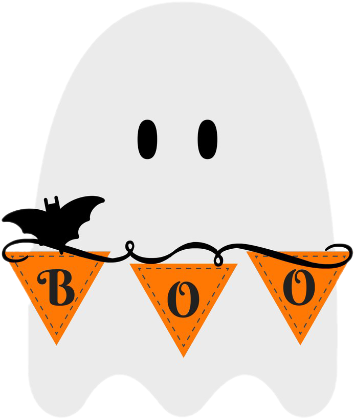 A White Ghost With Orange Flags And A Bat