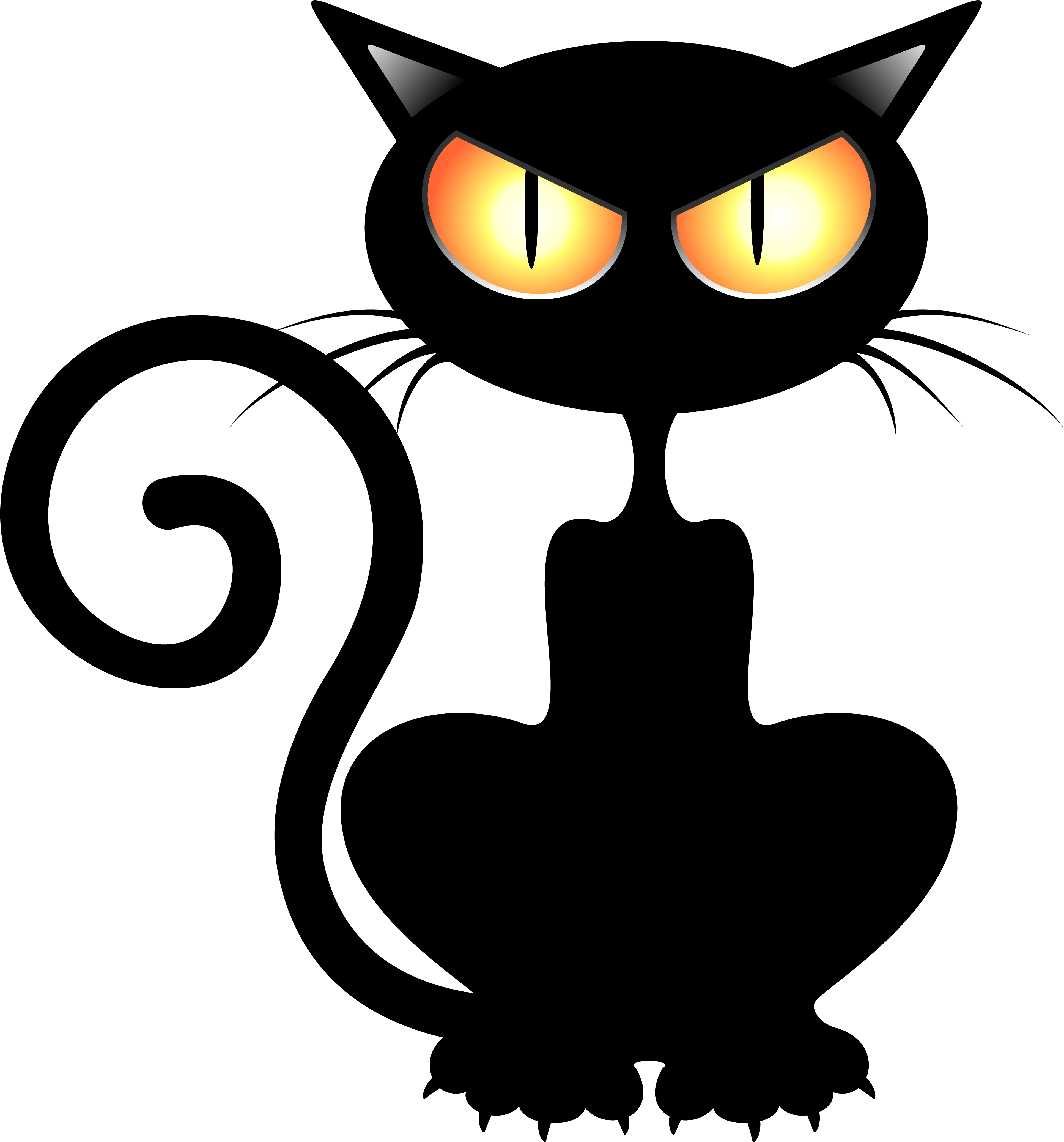 A Cat's Eyes With A Black Background