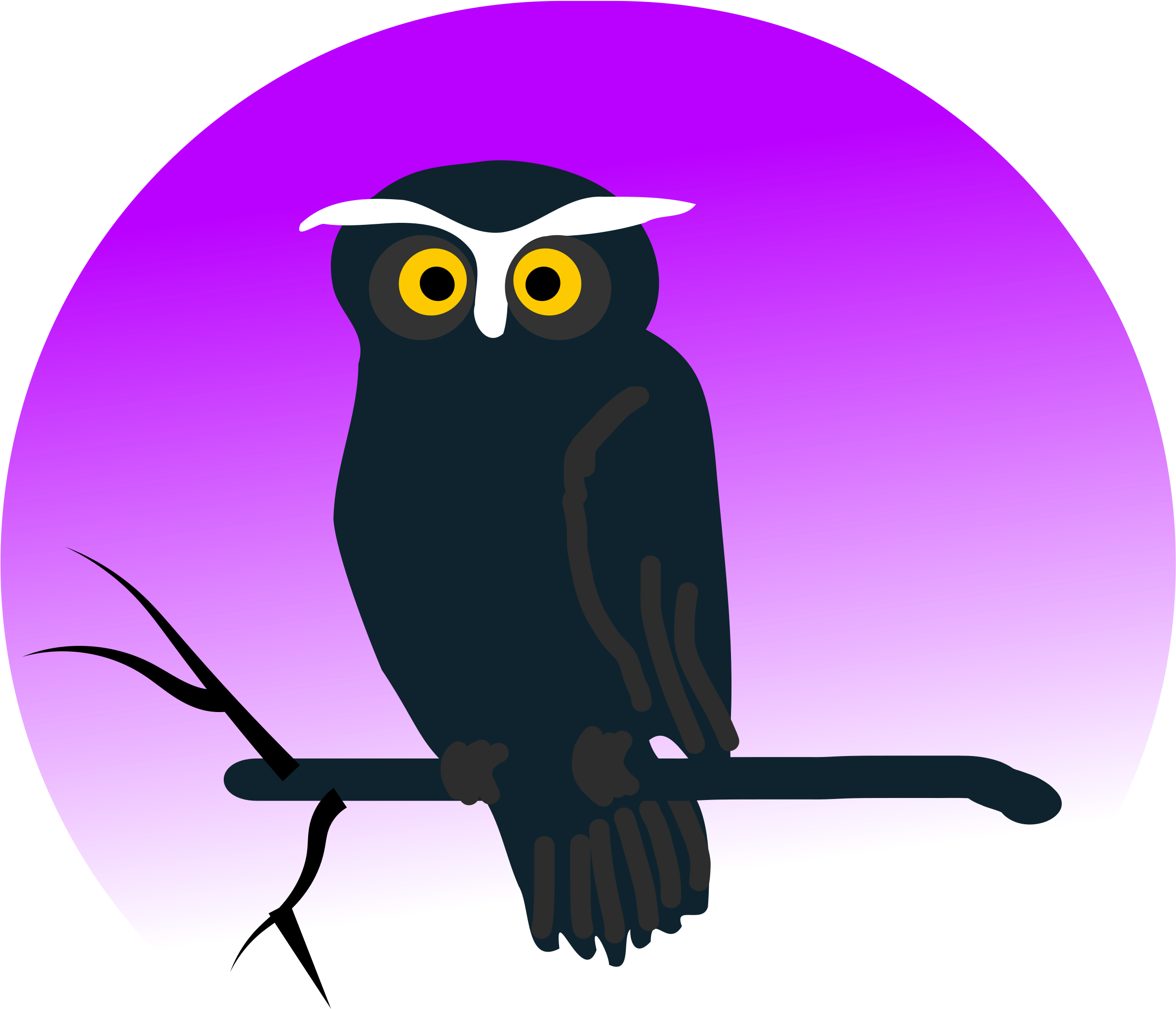 A Cartoon Of An Owl On A Branch