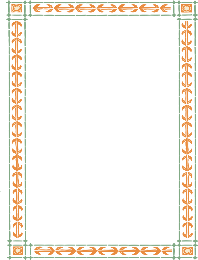 A Black Background With Orange And Green Design