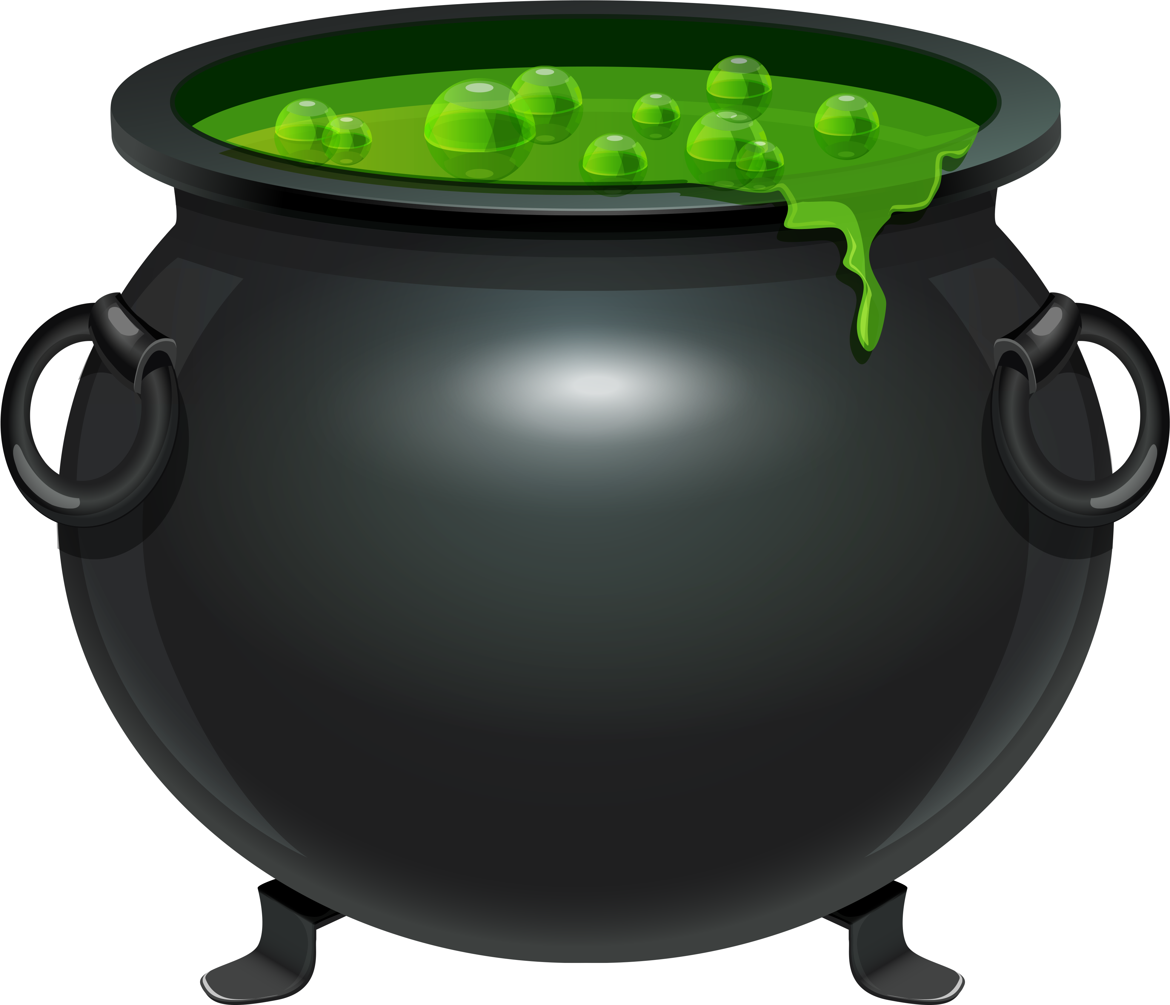 A Black Cauldron With Green Liquid